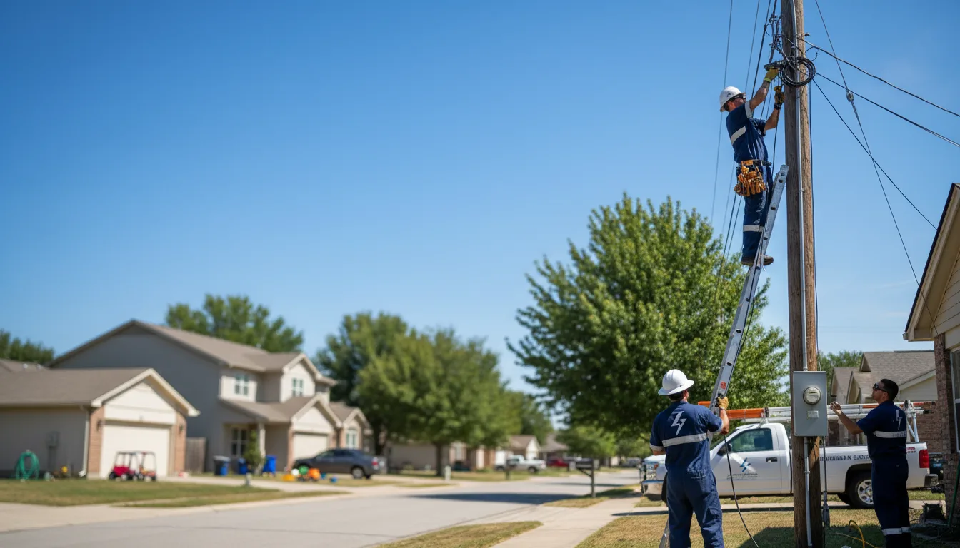 Residential electrician providing installation services in Telferner, TX